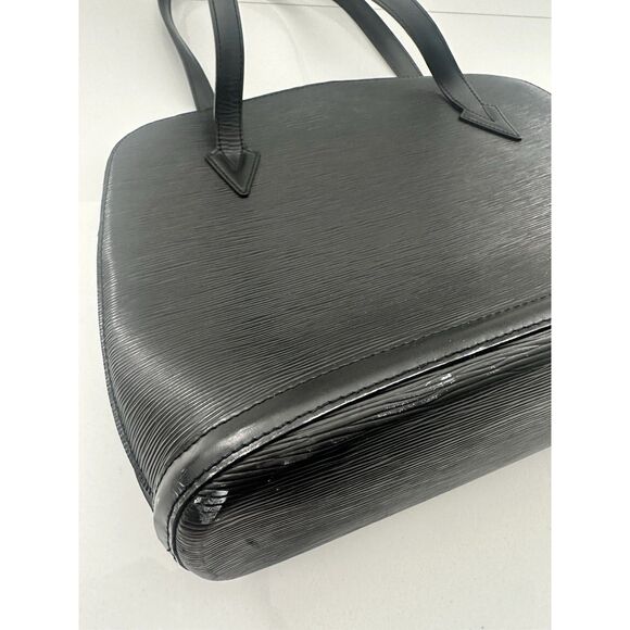 LOUIS VUITTON Black Noir Epi Leather Lussac Shoulder Bag - Picture 10 of 12
